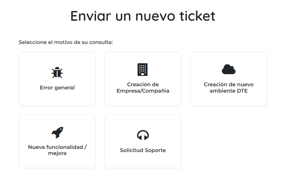 Mesa de ayuda (Crear ticket de soporte)